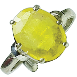 Buy Chopra Gems & Jewellery Silver Plated Brass Yellow Sapphire Pukhraj  Stone Ring (Men and Women) - Adjustable Online at Best Prices in India -  JioMart.